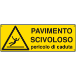 [E1759K] E1759K - Cartello pavimento scivoloso pericolo caduta EN ISO 7010
