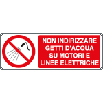 [E18019K] E18019K - cartello Non indirizzare getti d'acqua su motori e....EN ISO 7010
