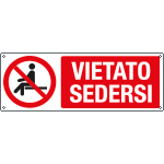 [E18345KS] E18345KS - Etichetta autoadesiva vietato sedersi EN ISO 7010