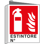 [E20150BIW] E20150BIW - cartello bifacciale estintore N. EN ISO 7010