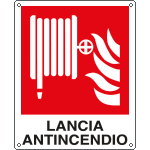 [E20157KS] E20157KS - Etichetta adesiva lancia antincendio/naspo EN ISO 7010