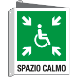 [E20195BIX] E20195BIX - Cartello bifacciale emergenza spazio calmo EN ISO 7010