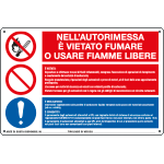 [E29691] E29691 - Cartello multisimbolo VIETATO FUMARE O USARE FIAMME....EN ISO 7010