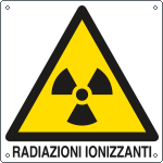 [E400602KS] E400602KS - Etichetta adesiva pericolo radiazioni ionizzanti EN ISO 7010