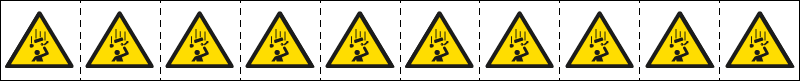[E49611NS] E49611NS - foglio n.10 etichette adesive caduta materiali EN ISO 7010
