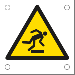 [E49637M] E49637M - Cartello alluminio pericolo inciampo EN ISO 7010