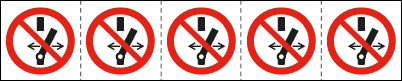[E49716MS] E49716MS - foglio n.5 etichette adesive 60x60 Non effettuare manovre..EN ISO7010