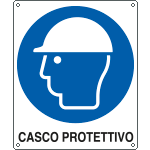 [E615201X] E615201X - Cartello obbligo casco protettivo EN ISO 7010