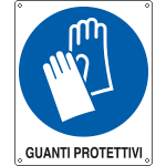 [E615401K] E615401K - Cartello obbligo guanti protettivi EN ISO 7010