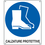 [E615501W] E615501W - Cartello obbligo calzature protettive EN ISO 7010