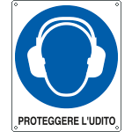 [E615601W] E615601W - Cartello obbligo proteggere l'udito EN ISO 7010