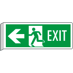 [E720201BK] E720201BK - Cartello BIFACCIALE  uscita di emergenza freccia sx EXIT  EN ISO 7010