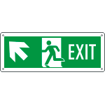 [E720205W] E720205W - Cartello Exit freccia sinistra in alto EN ISO 7010
