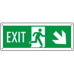 [E720208WS] E720208WS - Etichetta Exit freccia basso dx EN ISO 7010