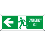 [E720301WS] E720301WS - Etichetta uscita di emergenza freccia sinistra Emerg. EXIT EN ISO 7010