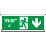 [E720304KS] E720304KS - Etichetta uscita di emergenza freccia indietro Uscita Em. EN ISO 7010