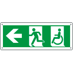 [E720501W] E720501W - Cartello uscita di emergenza disabili freccia a sinistra EN ISO 7010