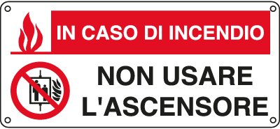 [EEF16133W] EEF16133W - cartello autoadesivo EasyFix in caso incendio non usare..EN ISO 7010