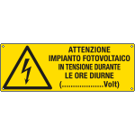 [EEF17071K] EEF17071K - cartello autoadesivo EasyFix attenzione imp.fotovoltaico EN ISO 7010